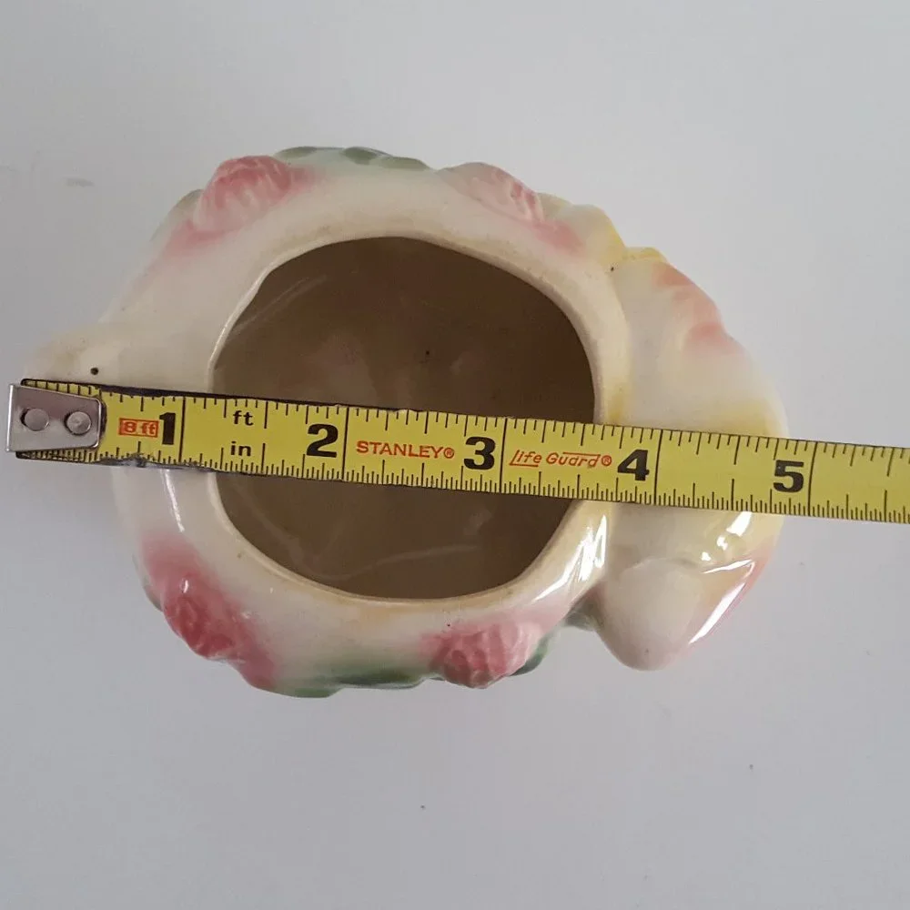 Vintage Ceramic Sleeping Pig Planter Small